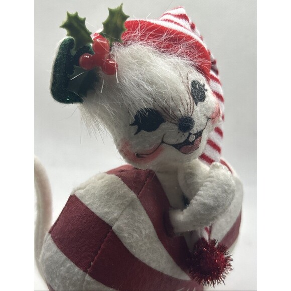 Annalee 6" Peppermint Candy White Mouse 768904 Christmas 2004 - Picture 5 of 5